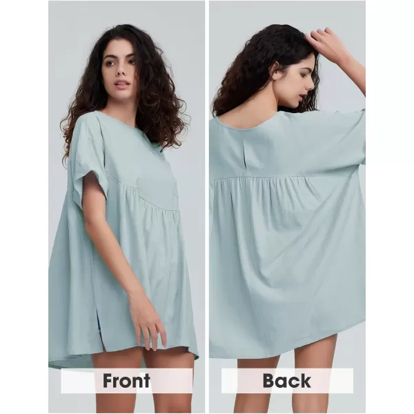 EXLURA Womens Short Sleeve Summer Tops Casual Loose Maternity Babydoll Peplum Tops Oversized Shirts Tunic 2024