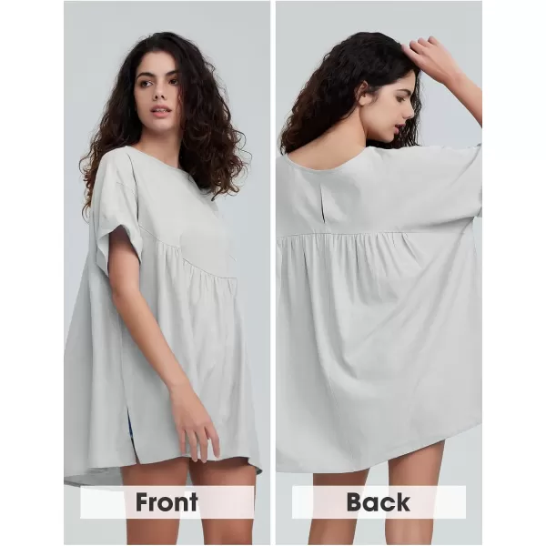 EXLURA Womens Short Sleeve Summer Tops Casual Loose Maternity Babydoll Peplum Tops Oversized Shirts Tunic 2024