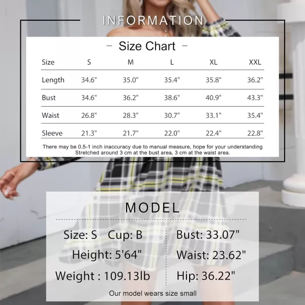 EXLURA Womens Square Neck Dress Long Puff Sleeve A-Line Casual Short Mini Dress
