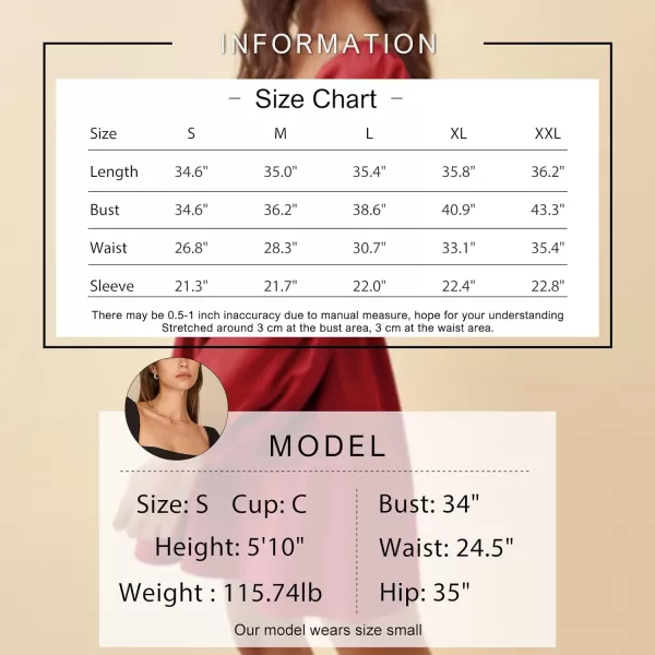 EXLURA Womens Square Neck Dress Long Puff Sleeve A-Line Casual Short Mini Dress
