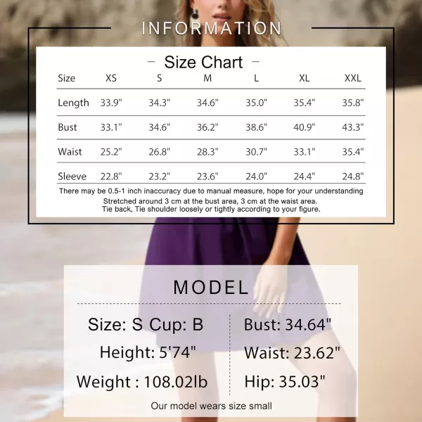 EXLURA Womens Square Neck Dress Long Puff Sleeve A-Line Casual Short Mini Dress