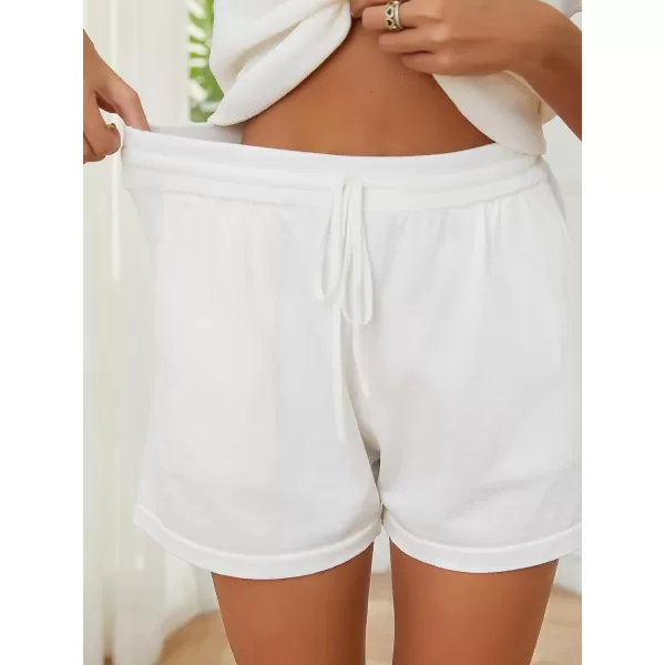 EXLURA Women's Summer 2 Piece Matching Shorts Sets Knit Short Sleeve Twist Top and Shorts Lounge Sets Sweatsuits Tracksuits