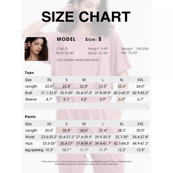EXLURA Women's Summer 2 Piece Outfits Short Sleeve Crop Top and Jogger Pants Loose Pajama Lounge Matching Sets Tracksuit 2024