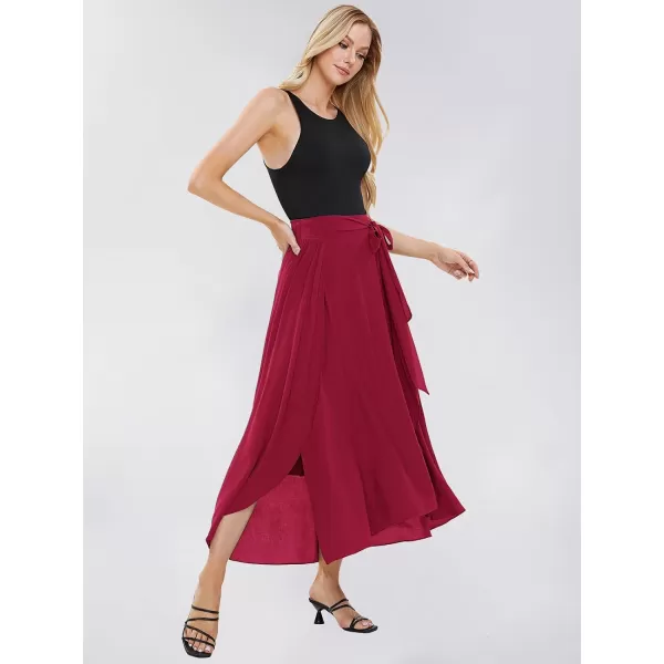 EXLURA Womens Summer Casual Split Hem Maxi Skirt Sexy Flowy Vacation Beach Long Skirts