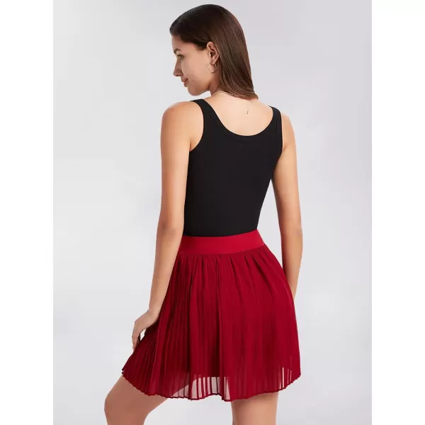 EXLURA Women's Summer Pleated High Elastic Waisted A-Line Mini Skirt Flowy Short Skirts with Shorts
