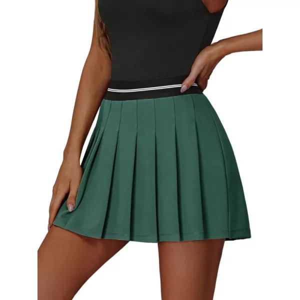 EXLURA Women 2024 Girls High Waist A-Line Pleated Mini Skirt Skort Skater Tennis Skirt Lining Shorts