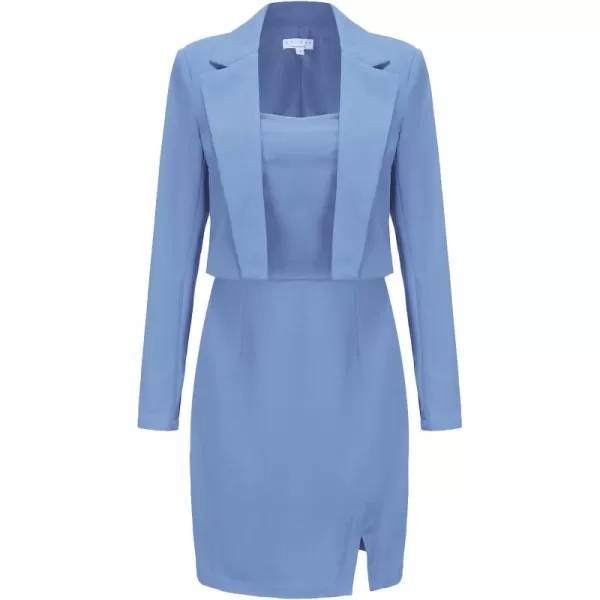 EXLURA Women's 2024 Business Casual Blazer Suit Dress Sets Work Office Two Piece Outfits