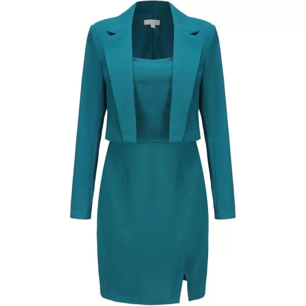 EXLURA Women's 2024 Business Casual Blazer Suit Dress Sets Work Office Two Piece Outfits