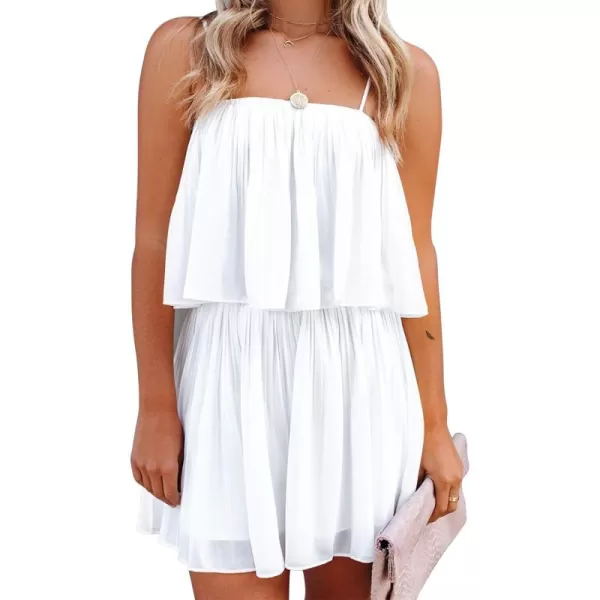 EXLURA Womens 2024 Summer Romper Dress Spaghetti Strap Pleated Fashion Short Jumpsuit Outfits