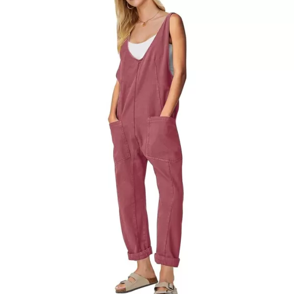 EXLURA Womens High Roller Denim Bib Jumpsuits Casual Loose Sleeveless Baggy Overalls Jeans Pants Jumpers with Pockets