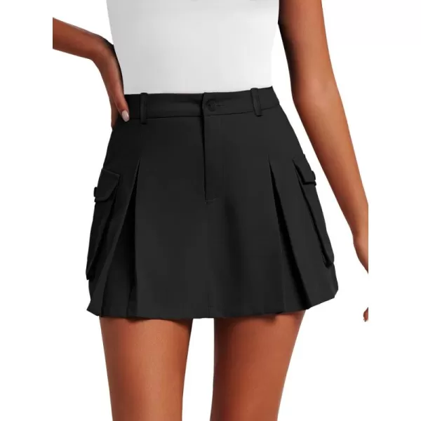 EXLURA Women's Mini Cargo Skirt 2024 High Waisted Activewear Skort Summer Y2K Skirt Shorts with Flap Pockets