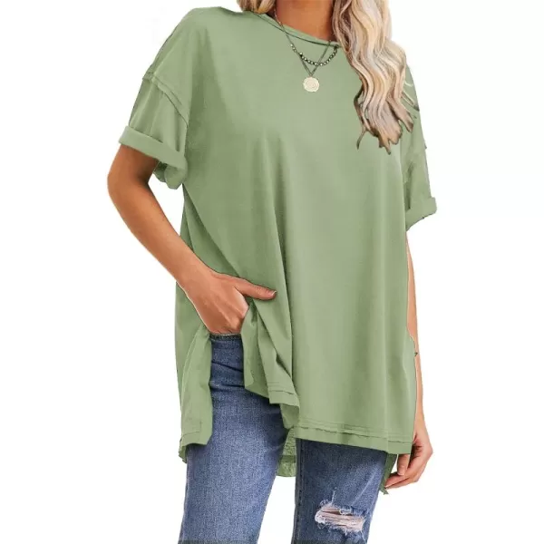 EXLURA Womens Oversized T Shirt Casual Short Sleeve Loose Maternity Tops Summer Crewneck Tunic Plus Size Gym Workout Top 2024