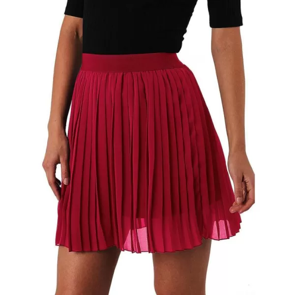 EXLURA Women's Summer Pleated High Elastic Waisted A-Line Mini Skirt Flowy Short Skirts with Shorts