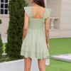 imageByinns Womens Summer Ruffle Dress Sundresses Tiered Dress Off Shoulder Smocked Sleeveless 2024 Trendy Flowy DressesLight Gray Green