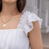 imageByinns Womens Summer Ruffle Dress Sundresses Tiered Dress Off Shoulder Smocked Sleeveless 2024 Trendy Flowy DressesWhite