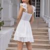 imageByinns Womens Summer Ruffle Dress Sundresses Tiered Dress Off Shoulder Smocked Sleeveless 2024 Trendy Flowy DressesWhite