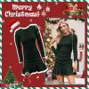 imageByinns Womens 2024 Sexy Mini Dress Knit Ruched Long Sleeve Ruffle Bodycon Dress Club Date Night Cocktail Party DressesDark Green