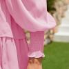 imageByinns Womens 2024 Square Neck Ruffle Dress Long Sleeve Floral Print Tiered Tie Back Layered Swing Mini DressPink