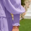 imageByinns Womens 2024 Square Neck Ruffle Dress Long Sleeve Floral Print Tiered Tie Back Layered Swing Mini DressPurple