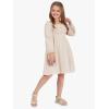 imageEXLURA Casual Long Puff Sleeve Girls Dresses Square Neck A Line Junior Teenage Kids Short Mini Dress Size 615 YearsBeige