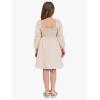 imageEXLURA Casual Long Puff Sleeve Girls Dresses Square Neck A Line Junior Teenage Kids Short Mini Dress Size 615 YearsBeige