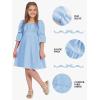 imageEXLURA Casual Long Puff Sleeve Girls Dresses Square Neck A Line Junior Teenage Kids Short Mini Dress Size 615 YearsBlue