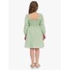 imageEXLURA Casual Long Puff Sleeve Girls Dresses Square Neck A Line Junior Teenage Kids Short Mini Dress Size 615 YearsGreen