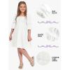 imageEXLURA Casual Long Puff Sleeve Girls Dresses Square Neck A Line Junior Teenage Kids Short Mini Dress Size 615 YearsWhite