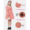 imageEXLURA Girls Big Bow Neck Dress Puff Long Sleeve A Line Kids Wedding Formal Midi Dresses 2024 Princess Pageant Party 615YPink