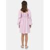 imageEXLURA Girls Big Bow Neck Dress Puff Long Sleeve A Line Kids Wedding Formal Midi Dresses 2024 Princess Pageant Party 615YPurple