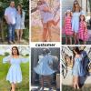 imageEXLURA Womens 2024 Casual Long Lantern Sleeve Dresses Square Neck Ruffle Tie Back Elastic Waist Aline Short Mini DressBlue