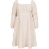 imageEXLURA Casual Long Puff Sleeve Girls Dresses Square Neck A Line Junior Teenage Kids Short Mini Dress Size 615 YearsBeige