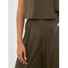 imageEXLURA Womens 2 Piece Lounge Sets Short Sleeve Crop Top Wide Leg Pants Outfits with Pockets 2024 Trendy TracksuitArmy Green