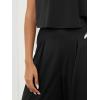 imageEXLURA Womens 2 Piece Lounge Sets Short Sleeve Crop Top Wide Leg Pants Outfits with Pockets 2024 Trendy TracksuitBlack