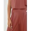imageEXLURA Womens 2 Piece Lounge Sets Short Sleeve Crop Top Wide Leg Pants Outfits with Pockets 2024 Trendy TracksuitBrick Red
