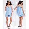 imageEXLURA Womens 2024 2 Piece Pajama Set Sleeveless Top and Shorts Set Loungewear Sleepwear Sets with Pockets Summer Pjs SetsLight Blue