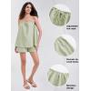 imageEXLURA Womens 2024 2 Piece Pajama Set Sleeveless Top and Shorts Set Loungewear Sleepwear Sets with Pockets Summer Pjs SetsLight Green