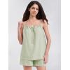 imageEXLURA Womens 2024 2 Piece Pajama Set Sleeveless Top and Shorts Set Loungewear Sleepwear Sets with Pockets Summer Pjs SetsLight Green