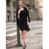 imageEXLURA Womens Professional Business Lightweight Blazer Dress Suit Sets 2 Piece Work Office Fashion OutfitsBlack