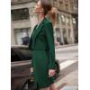 imageEXLURA Womens Professional Business Lightweight Blazer Dress Suit Sets 2 Piece Work Office Fashion OutfitsDark Green