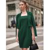 imageEXLURA Womens Professional Business Lightweight Blazer Dress Suit Sets 2 Piece Work Office Fashion OutfitsDark Green