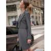 imageEXLURA Womens Professional Business Lightweight Blazer Dress Suit Sets 2 Piece Work Office Fashion OutfitsGrey