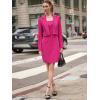 imageEXLURA Womens Professional Business Lightweight Blazer Dress Suit Sets 2 Piece Work Office Fashion OutfitsHot Pink