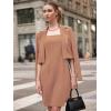 imageEXLURA Womens Professional Business Lightweight Blazer Dress Suit Sets 2 Piece Work Office Fashion OutfitsKhaki
