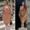 imageEXLURA Womens Professional Business Lightweight Blazer Dress Suit Sets 2 Piece Work Office Fashion OutfitsKhaki