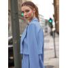 imageEXLURA Womens Professional Business Lightweight Blazer Dress Suit Sets 2 Piece Work Office Fashion OutfitsLight Blue