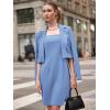 imageEXLURA Womens Professional Business Lightweight Blazer Dress Suit Sets 2 Piece Work Office Fashion OutfitsLight Blue