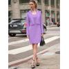 imageEXLURA Womens Professional Business Lightweight Blazer Dress Suit Sets 2 Piece Work Office Fashion OutfitsLight Purple