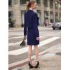 imageEXLURA Womens Professional Business Lightweight Blazer Dress Suit Sets 2 Piece Work Office Fashion OutfitsNavy Blue