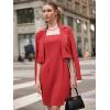 imageEXLURA Womens Professional Business Lightweight Blazer Dress Suit Sets 2 Piece Work Office Fashion OutfitsRed